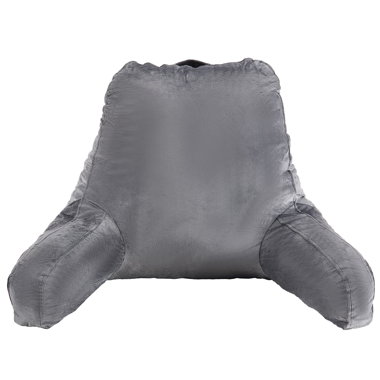 Grey Reading Pillow With Memory Foam, Back Support And Pockets_voghion.com